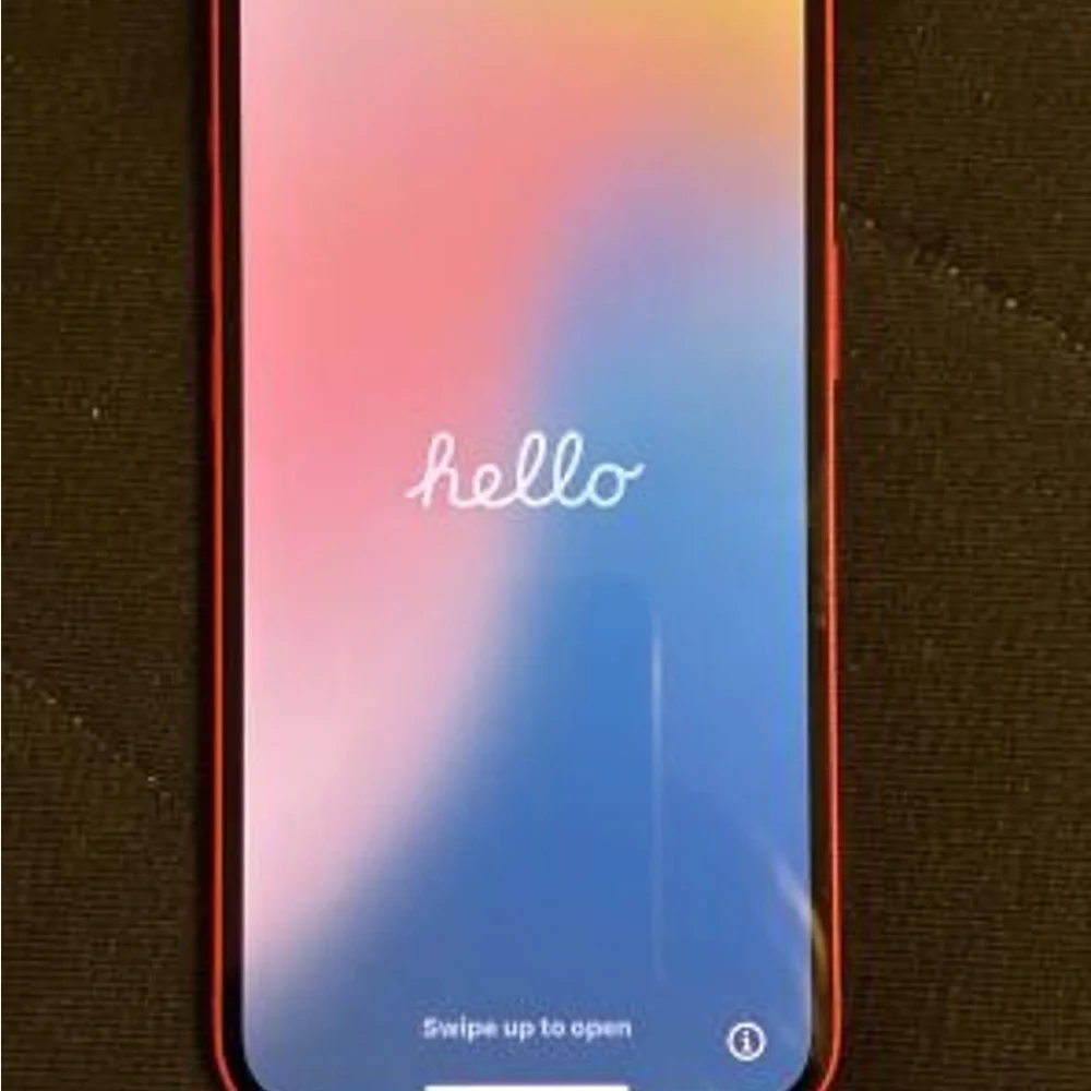 Apple iPhone in Bold Red with Accessories